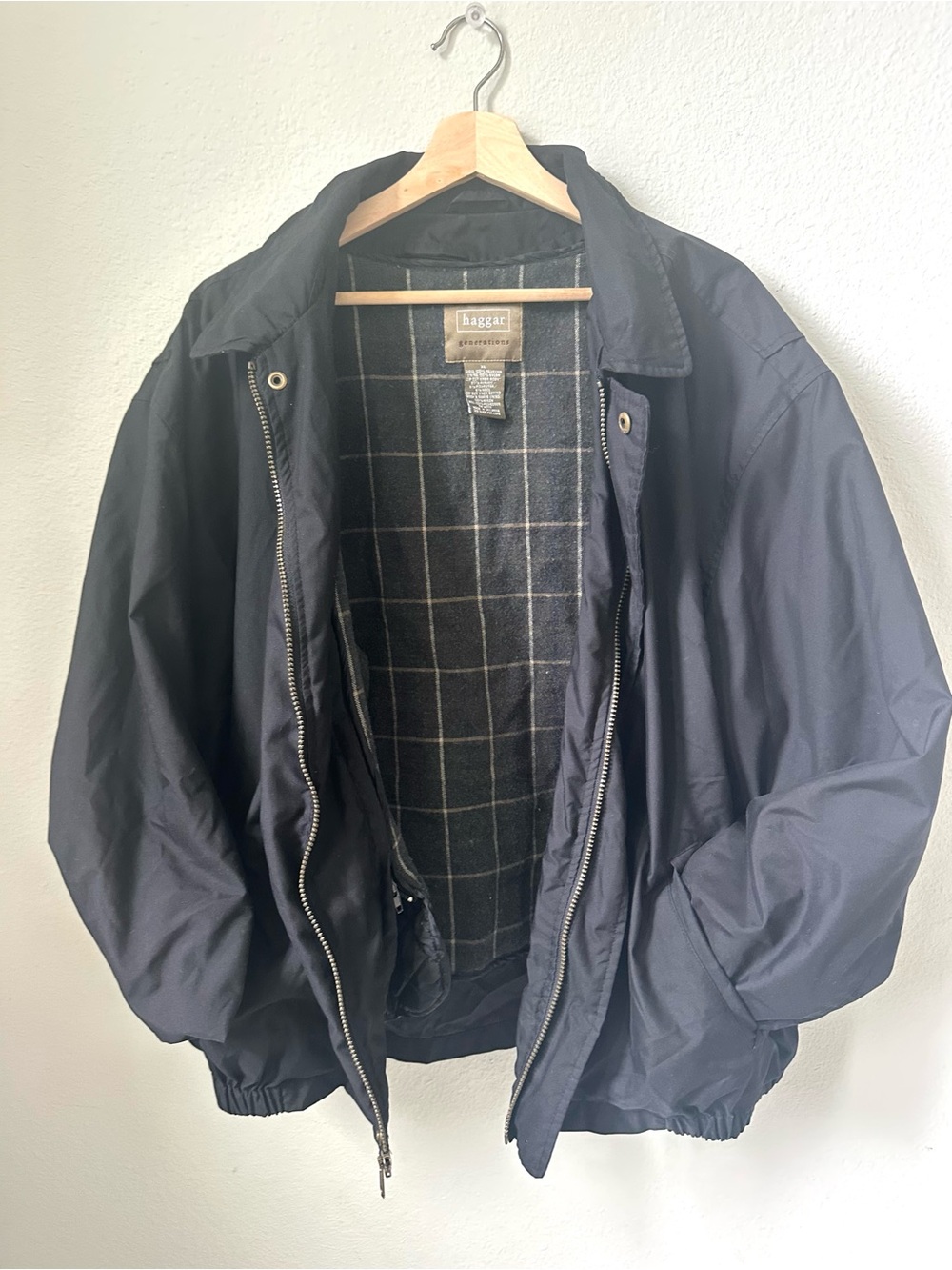 Vintage Haggar Generations Removable Liner Bomber Jacket XL Black 90’s Utility
